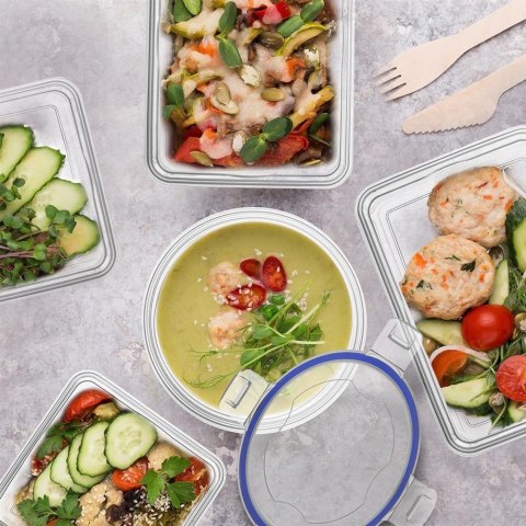 Pojemnik plastikowy na żywność z pokrywką i uszczelką 1.4L ORION 123649