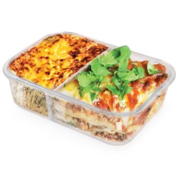 Pojemnik szklany do przechowywania żywności z pokrywką dzielony 1L ORION 124760