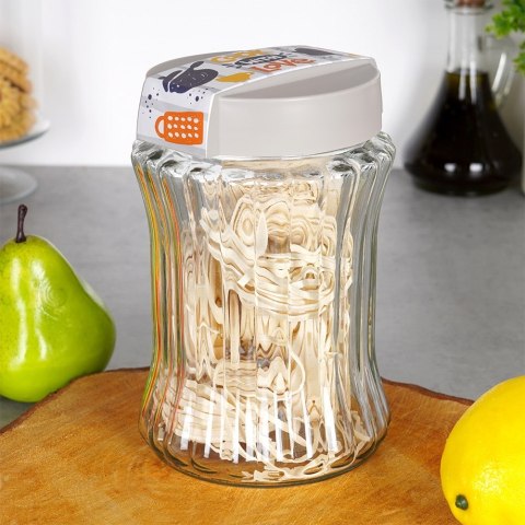 Pojemnik szklany na produkty suche sypkie płatki makaron sól 1.3L EXCELLENT HOUSEWARE 259385