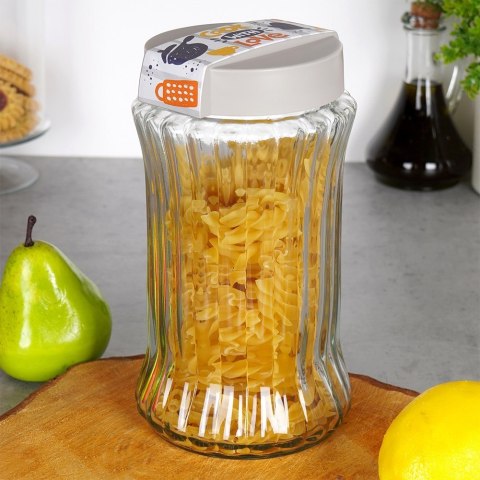 Pojemnik szklany na produkty suche sypkie płatki makaron sól 1.6L EXCELLENT HOUSEWARE 259386