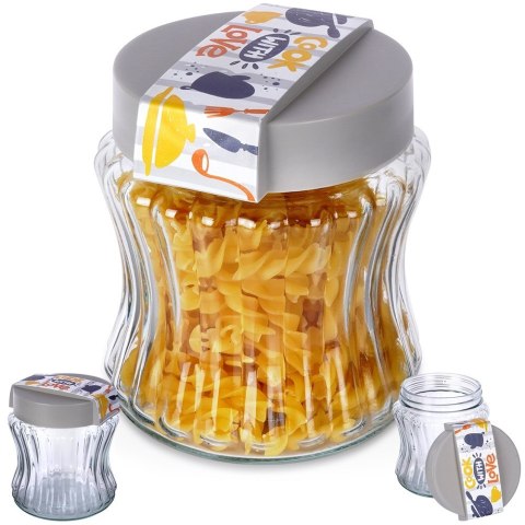 Pojemnik szklany na produkty suche sypkie płatki makaron sól 900 ml EXCELLENT HOUSEWARE 259384
