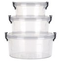Pojemniki plastikowe na żywność z pokrywką 0.6/1.2/2.1L pojemnik 3szt ORION 126023