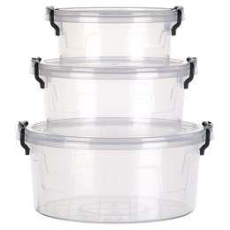 Pojemniki plastikowe na żywność z pokrywką 0.6/1.2/2.1L pojemnik 3szt ORION 126023