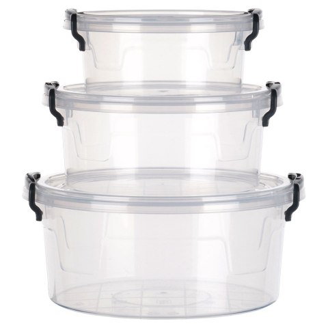 Pojemniki plastikowe na żywność z pokrywką 0.6/1.2/2.1L pojemnik 3szt ORION 126023