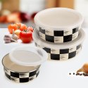 Miska kuchenna emaliowana z pokrywką SZACHOWNICA 15.5cm 800 ml ORION 129232