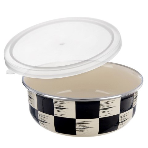 Miska kuchenna emaliowana z pokrywką SZACHOWNICA 15.5cm 800 ml ORION 129232