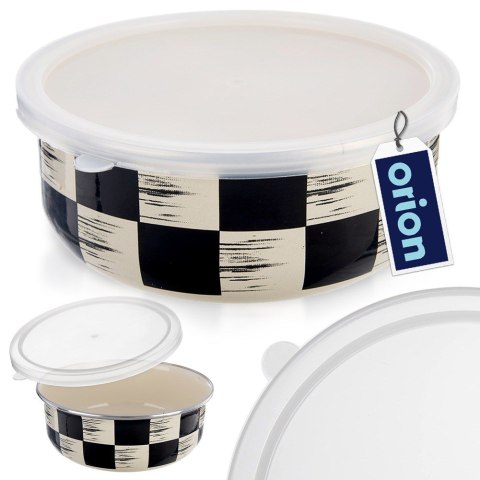Miska kuchenna emaliowana z pokrywką SZACHOWNICA 17cm 1L ORION 129233