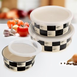 Miska kuchenna emaliowana z pokrywką SZACHOWNICA 19cm 1.5L ORION 129234