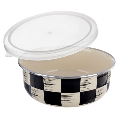 Miska kuchenna emaliowana z pokrywką SZACHOWNICA 19cm 1.5L ORION 129234
