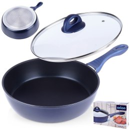 Patelnia diamentowa nieprzywierająca na indukcję ze szklaną pokrywką DIAMANT 28 cm ORION 112634