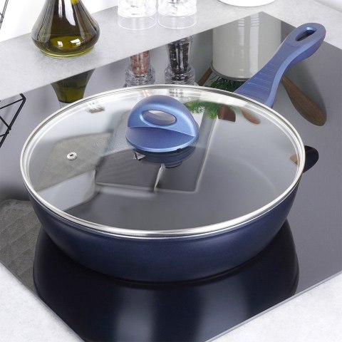 Patelnia diamentowa nieprzywierająca na indukcję ze szklaną pokrywką DIAMANT 28 cm ORION 112634