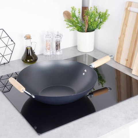Patelnia głęboka wok stalowa nieprzywierająca duża 35 cm EXCELLENT HOUSEWARE 112919