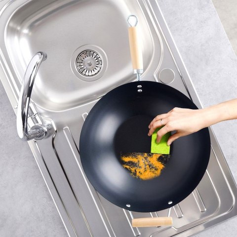 Patelnia głęboka wok stalowa nieprzywierająca duża 35 cm EXCELLENT HOUSEWARE 112919