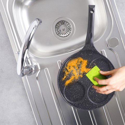 Patelnia granitowa do jajek sadzonych placków pancakes 4 otwory GRANDE 27 cm ORION 112935