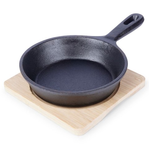 Patelnia żeliwna do serwowania z deską 12.5 cm 2-ele EXCELLENT HOUSEWARE 110504