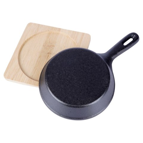 Patelnia żeliwna do serwowania z deską 12.5 cm 2-ele EXCELLENT HOUSEWARE 110504