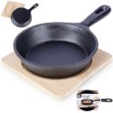 Patelnia żeliwna do serwowania z deską 12.5 cm 2-ele EXCELLENT HOUSEWARE 110504