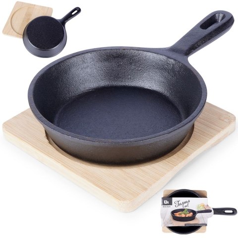 Patelnia żeliwna do serwowania z deską 12.5 cm 2-ele EXCELLENT HOUSEWARE 110504