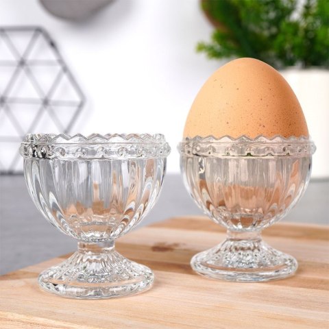 Podstawki szklane na jajko kieliszek stojak talerz do jajka 2SZT EXCELLENT HOUSEWARE 139355