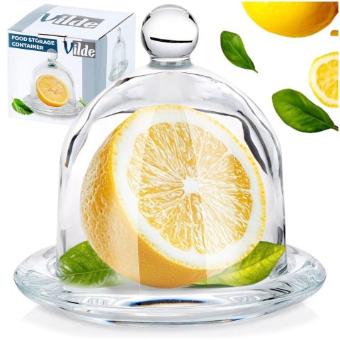 Pojemnik na cytrynę owoce owoc szklany z kloszem pokrywką pokrywą VILDE 229191