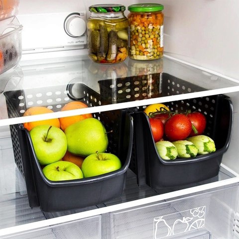 Pojemnik na warzywa i owoce ziemniaki cebulę czarny DUŻY 29x21x16cm VILDE 229089