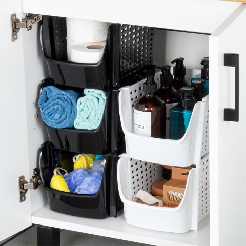 Pojemnik na warzywa i owoce ziemniaki cebulę czarny DUŻY 29x21x16cm VILDE 229089