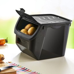 Pojemnik na warzywa i owoce ziemniaki cebulę z pokrywą czarny 12L ORION 730513-C