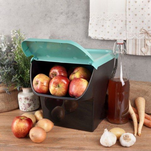Pojemnik na warzywa i owoce ziemniaki cebulę z pokrywą miętowy 13L VILDE 730510-M