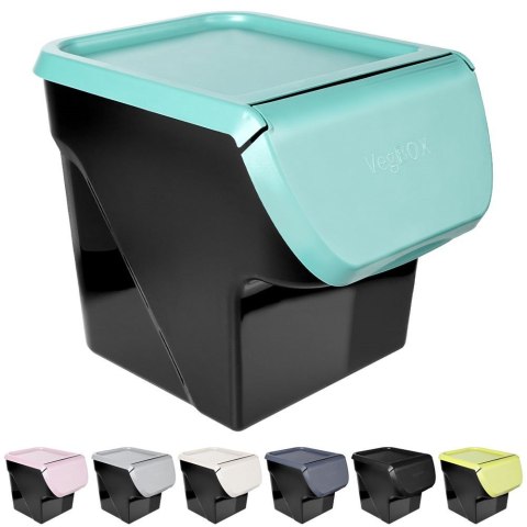 Pojemnik na warzywa i owoce ziemniaki cebulę z pokrywą miętowy 13L VILDE 730510-M