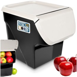 Pojemnik na warzywa i owoce ziemniaki cebulę z pokrywą popielaty 13L VILDE 730510-P