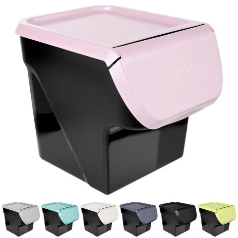 Pojemnik na warzywa i owoce ziemniaki cebulę z pokrywą różowy 13L VILDE 730510-R