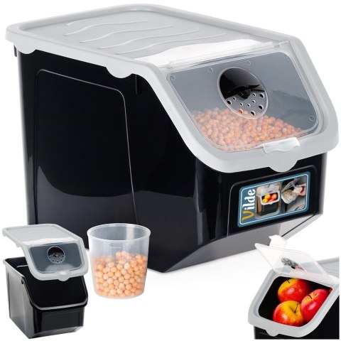 Pojemnik na warzywa i owoce ziemniaki cebulę z pokrywką czarny 12L VILDE 229160