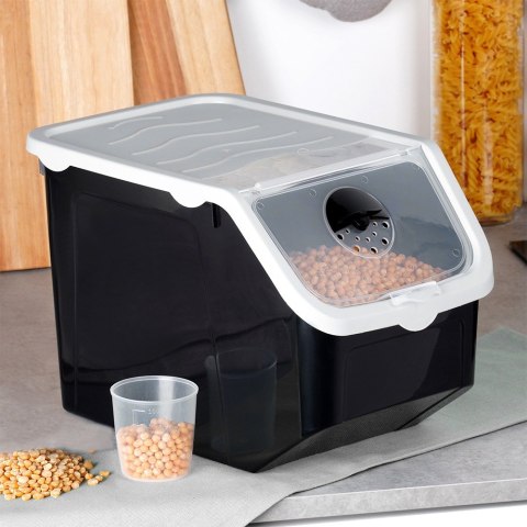 Pojemnik na warzywa i owoce ziemniaki cebulę z pokrywką czarny 12L VILDE 229160