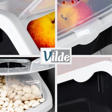 Pojemnik na warzywa i owoce ziemniaki cebulę z pokrywką czarny 12L VILDE 229160