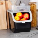 Pojemnik na warzywa i owoce ziemniaki cebulę z pokrywką czarny 12L VILDE 229160