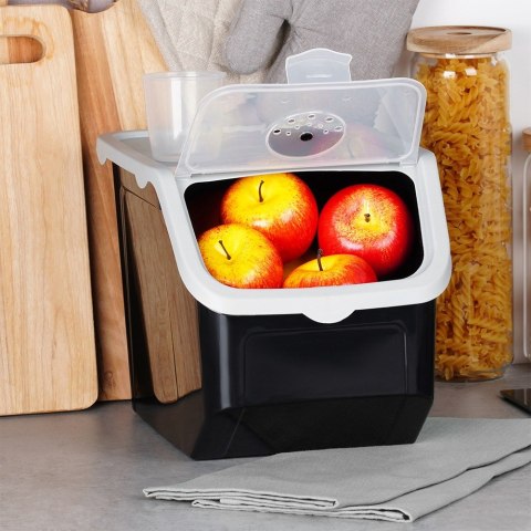 Pojemnik na warzywa i owoce ziemniaki cebulę z pokrywką czarny 12L VILDE 229160