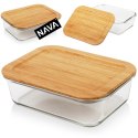 Pojemnik na żywność szklany z bambusową pokrywką i uszczelką naczynie żaroodporne ARIZONA 1.4L NAVA 10-143-203