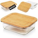 Pojemnik na żywność szklany z bambusową pokrywką i uszczelką naczynie żaroodporne ARIZONA 1L NAVA 10-143-202