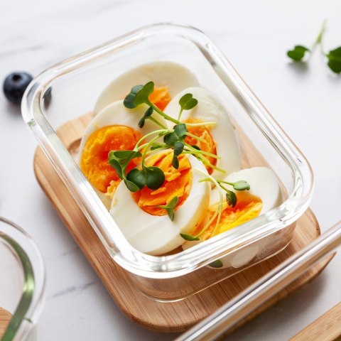 Pojemnik na żywność szklany z bambusową pokrywką i uszczelką naczynie żaroodporne ARIZONA 300 ml NAVA 10-143-200