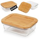 Pojemnik na żywność szklany z bambusową pokrywką i uszczelką naczynie żaroodporne ARIZONA 300 ml NAVA 10-143-200