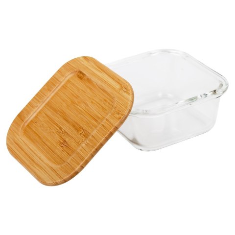 Pojemnik na żywność szklany z bambusową pokrywką i uszczelką naczynie żaroodporne ARIZONA 300 ml NAVA 10-143-210