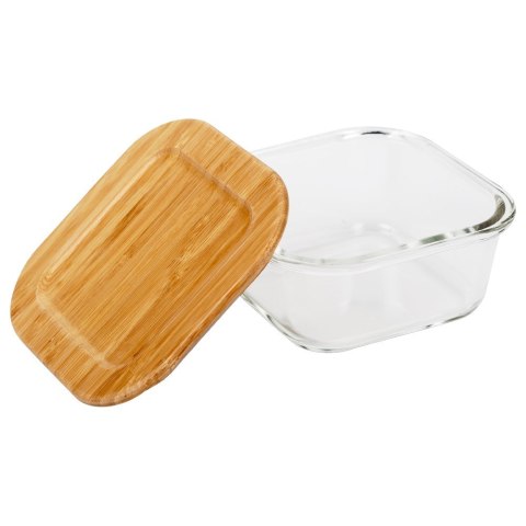 Pojemnik na żywność szklany z bambusową pokrywką i uszczelką naczynie żaroodporne ARIZONA 450 ml NAVA 10-143-211