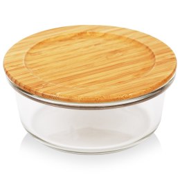 Pojemnik na żywność szklany z bambusową pokrywką i uszczelką naczynie żaroodporne ARIZONA 600 ml NAVA 10-143-221
