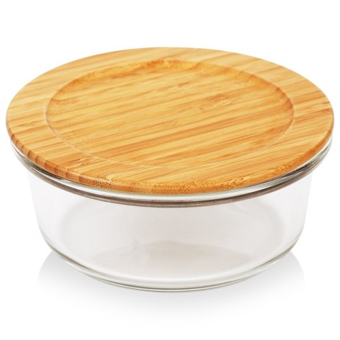 Pojemnik na żywność szklany z bambusową pokrywką i uszczelką naczynie żaroodporne ARIZONA 600 ml NAVA 10-143-221