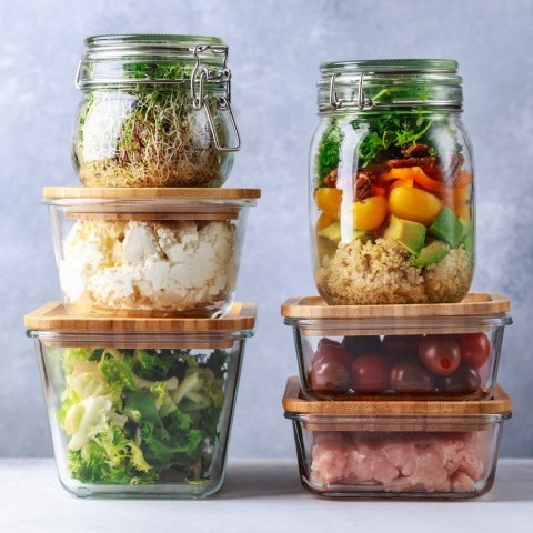 Pojemnik na żywność szklany z bambusową pokrywką i uszczelką naczynie żaroodporne ARIZONA 650 ml NAVA 10-143-201