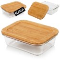 Pojemnik na żywność szklany z bambusową pokrywką i uszczelką naczynie żaroodporne ARIZONA 650 ml NAVA 10-143-201