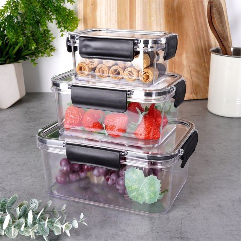 Pojemnik plastikowy na żywność jedzenie z pokrywką i uszczelką 1.8L EXCELLENT HOUSEWARE 259242