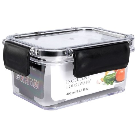 Pojemnik plastikowy na żywność jedzenie z pokrywką i uszczelką 400 ml EXCELLENT HOUSEWARE 259240