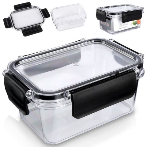 Pojemnik plastikowy na żywność jedzenie z pokrywką i uszczelką 400 ml EXCELLENT HOUSEWARE 259240