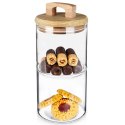 Pojemnik pudełko na ciastka ciasteczka piętrowy szklany 2-piętrowy 600 ml EXCELLENT HOUSEWARE 259219